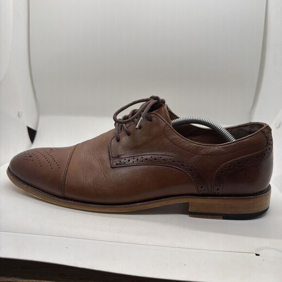 Stacy Adams Darren Men’s Leather Oxford Shoes Size 11 M Cognac Brown main image 6